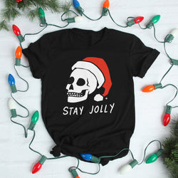 Stay Jolly Christmas Skull T-Shirt